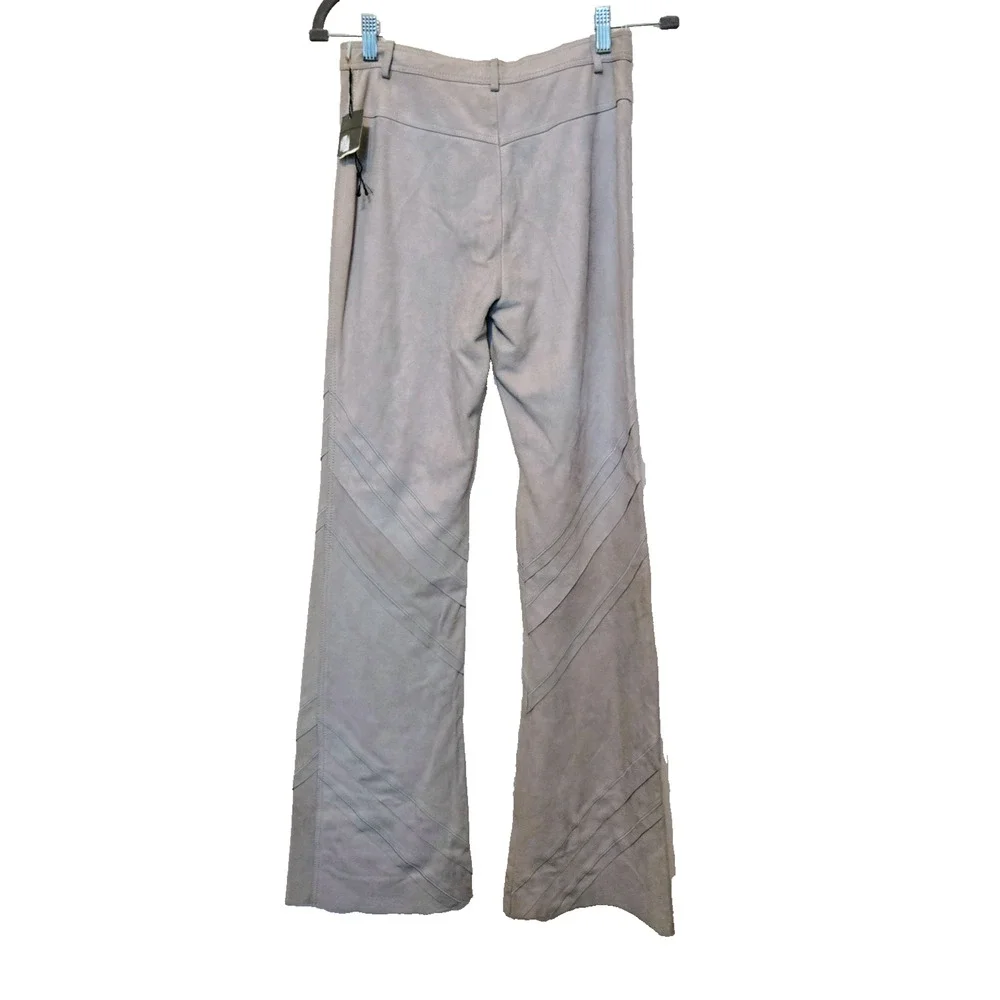 Alberta Ferretti vintage detailed suede leather size 6 pant Y2K NWT - Picture 14 of 14